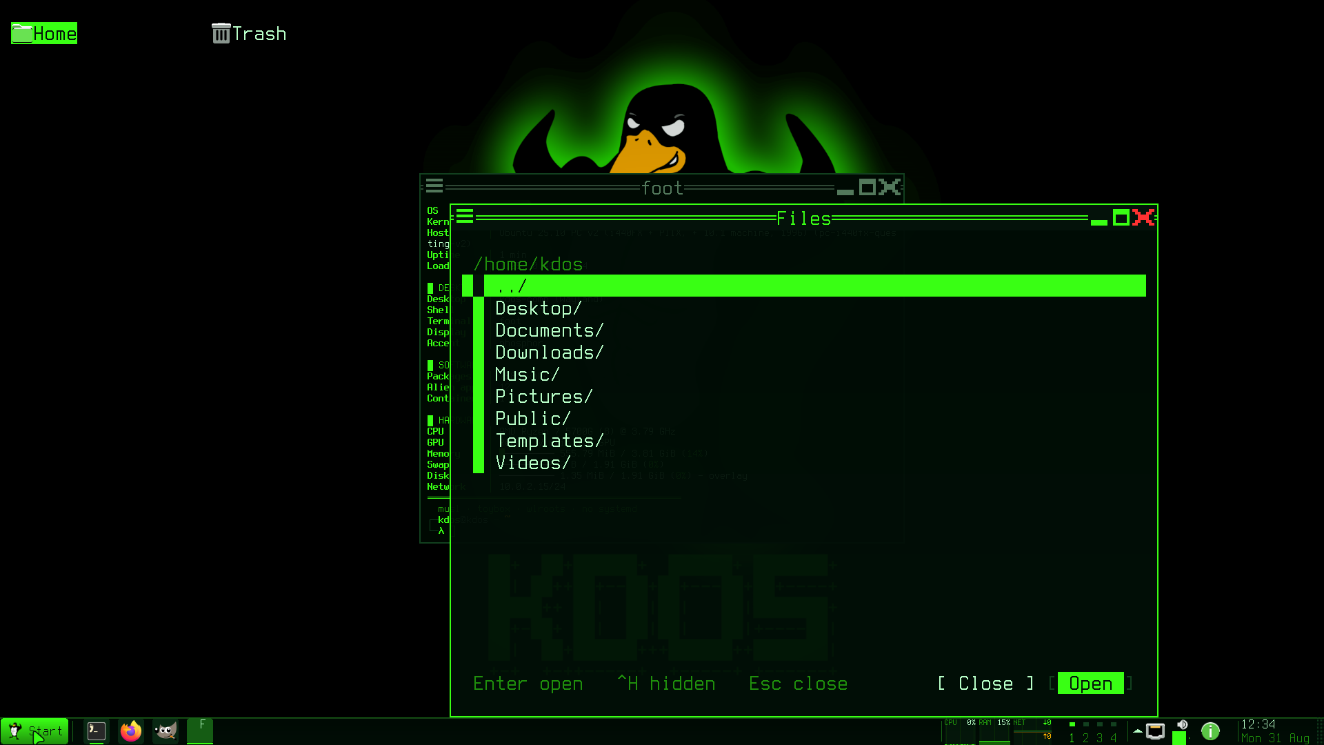 kdos-pick, the file dialog every boxed application reaches through the portal