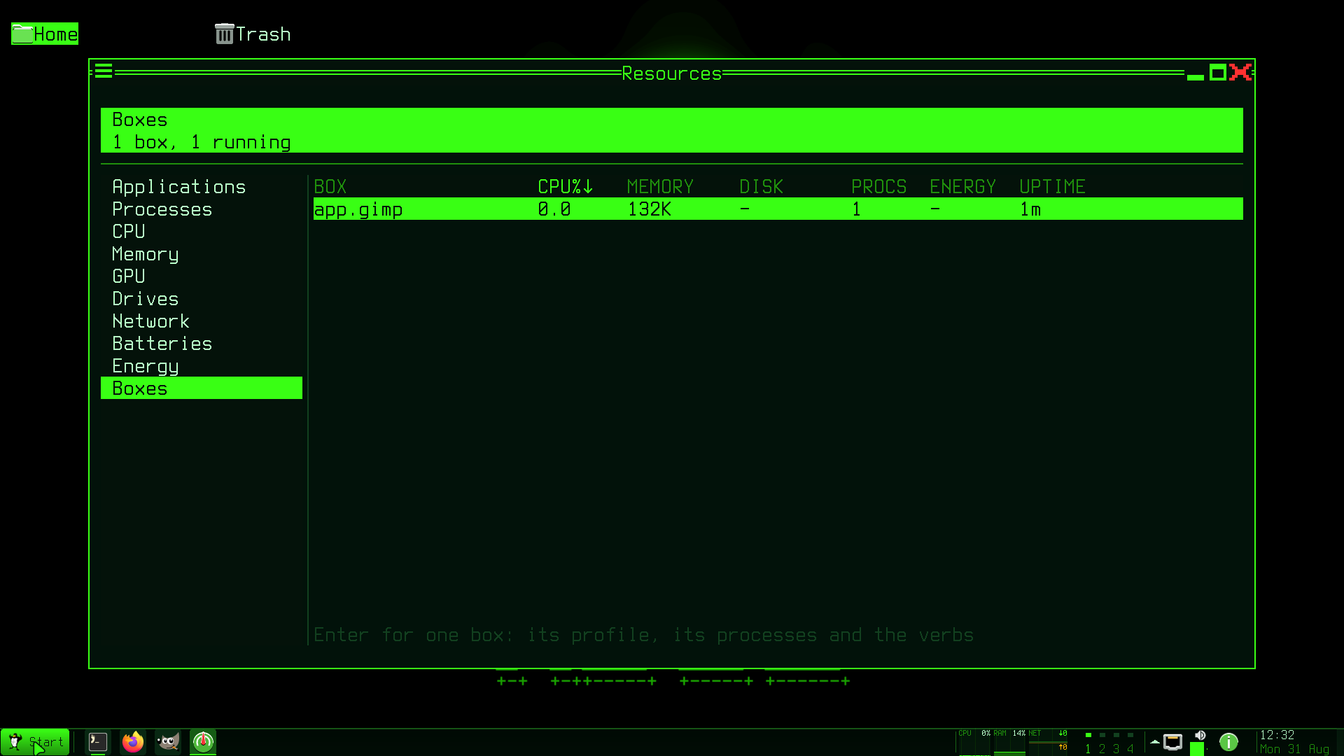 The Boxes page